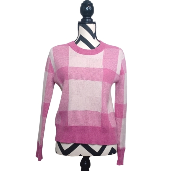 The Cashmere Project Preppy Plaid 100% Cashmere Sz XS Crewneck Sweater - Picture 1 of 12